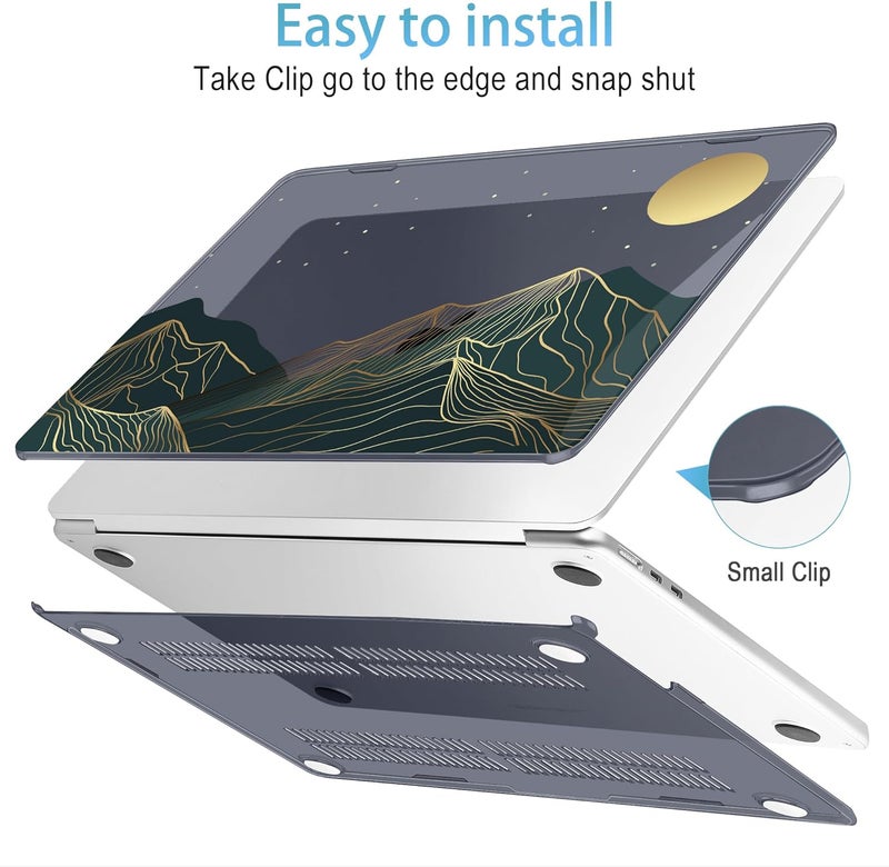 Mektron Designed for 2025/2024/2023 MacBook Air 15 INCH M4 A3241 /M3 A3114 /M2 A2941 Case, Printed Plastic Hard Shell Cover with 15.3" Liquid Retina Display Touch ID, Abstract Mountain C112 - Image 5